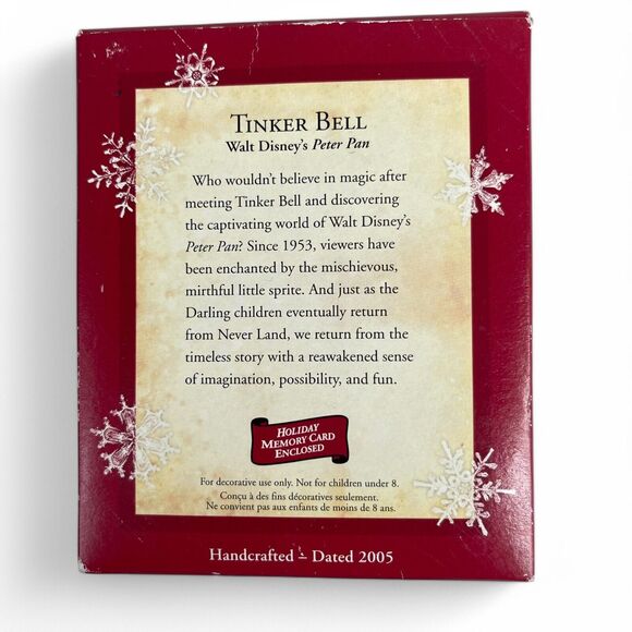Hallmark Keepsake Ornament 2005 Tinker Bell Walt Disney Peter Pan Block DEFECT - Picture 2 of 7
